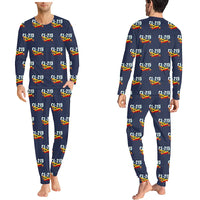 Thumbnail for Canadair CL-215 - Men Pajamas - Cartoon Pattern - Navy Blue