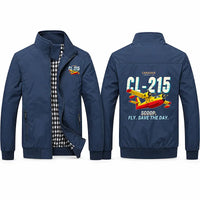 Thumbnail for Canadair CL-215 Stylish Jackets - Stand Collar - Cartoon - Navy Blue