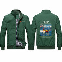 Thumbnail for Canadair CL-215 Stylish Jackets - Stand Collar - Poster - Green