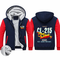 Thumbnail for Canadair CL-215 Zipped Sweatshirts - Cartoon - Navy & Red