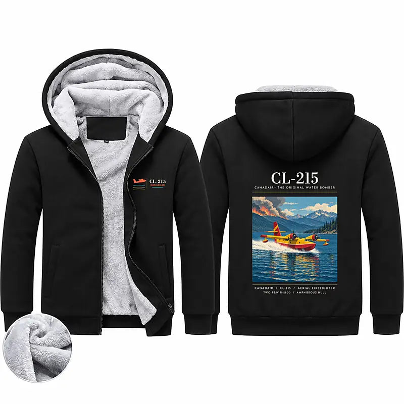 Canadair CL-215 Zipped Sweatshirts - Poster - Black