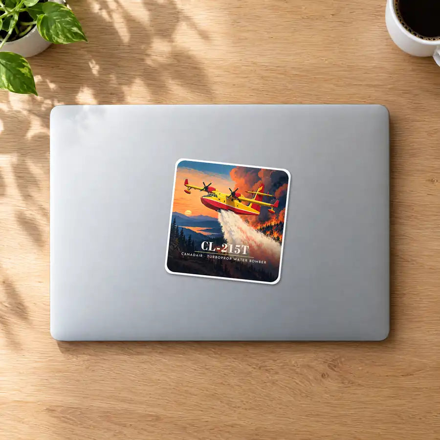 Canadair CL-215T - 3D - Square Sticker - MacBook