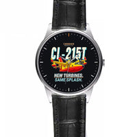 Thumbnail for Canadair CL-215T - Cartoon - Leather Strap - Striped Black Leather Strap