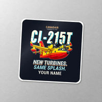 Thumbnail for Canadair CL-215T - Cartoon + Name - Square Sticker - Close-up