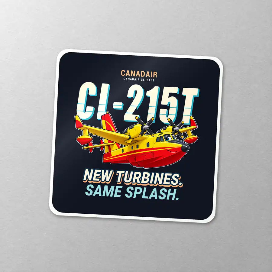 Canadair CL-215T - Cartoon - Square Sticker - Close-up