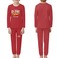 Thumbnail for Canadair CL-215T - Children Pajamas - Cartoon Chest + Name - Red