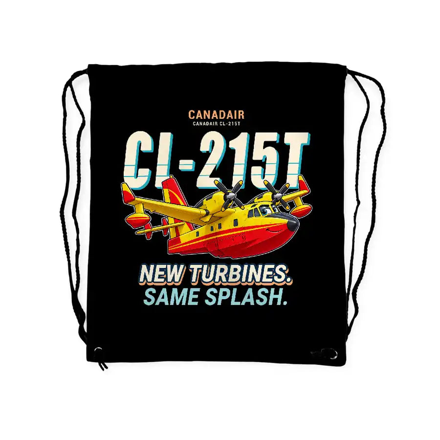 Canadair CL-215T - Drawstring Bag - Cartoon - Black
