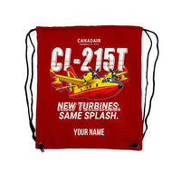 Thumbnail for Canadair CL-215T - Drawstring Bag - Cartoon + Name - Red