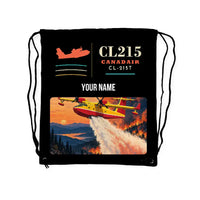 Thumbnail for Canadair CL-215T - Drawstring Bag - Classic + Name - Black