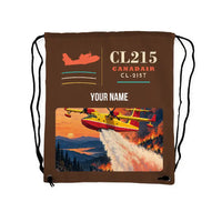 Thumbnail for Canadair CL-215T - Drawstring Bag - Classic + Name - Brown