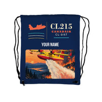 Thumbnail for Canadair CL-215T - Drawstring Bag - Classic + Name - Dark Blue
