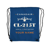 Thumbnail for Canadair CL-215T - Drawstring Bag - Heritage + Name - Blue