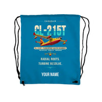 Thumbnail for Canadair CL-215T - Drawstring Bag - Original + Name - Light Blue