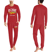 Thumbnail for Canadair CL-215T - Men Pajamas - Cartoon Chest + Name - Red
