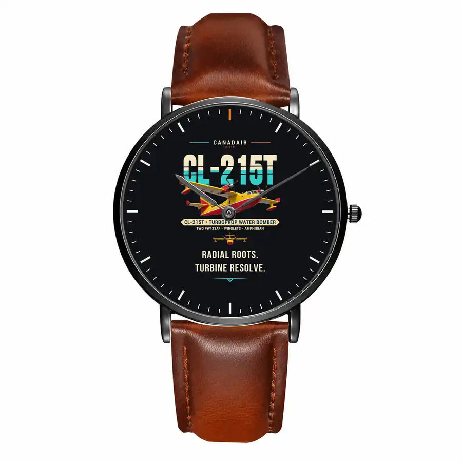 Canadair CL-215T - Original - Slim Leather - Black and Brown Leather Strap