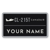 Thumbnail for Canadair CL-215T Patches - Rectangle + Name - Black Silver