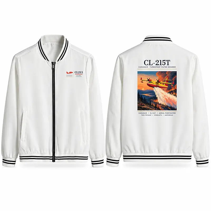 Canadair CL-215T Stylish Jackets - Baseball Collar - Poster - White