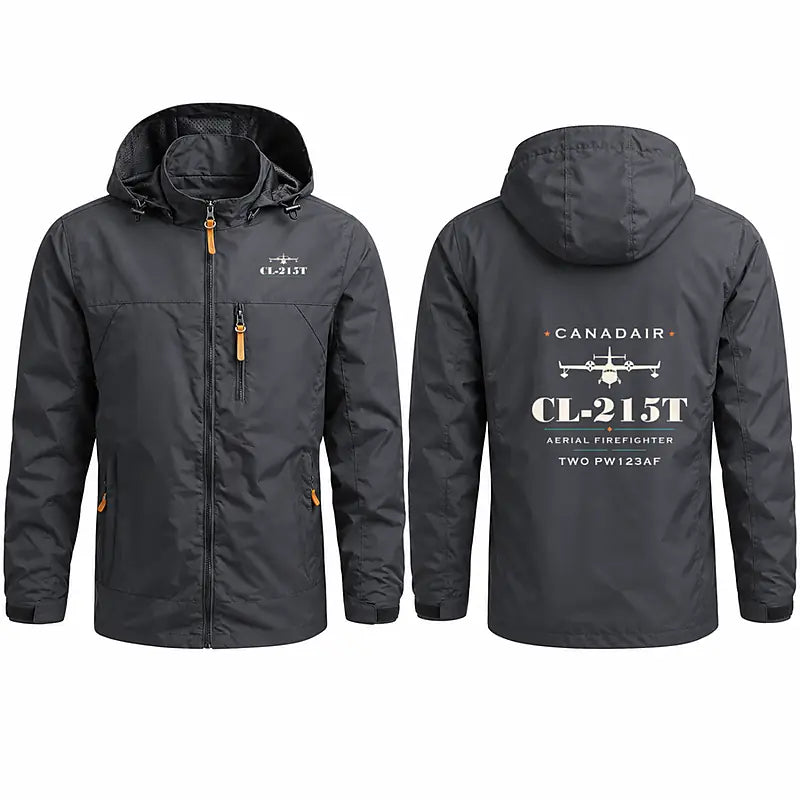Canadair CL-215T Stylish Jackets - Hooded Windbreaker - Heritage - Charcoal