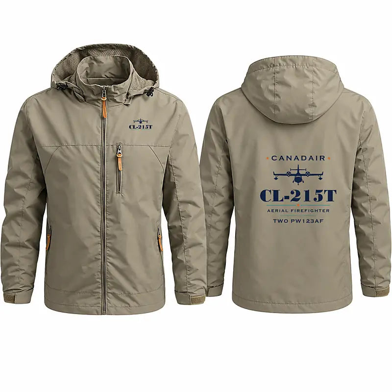 Canadair CL-215T Stylish Jackets - Hooded Windbreaker - Heritage - Khaki
