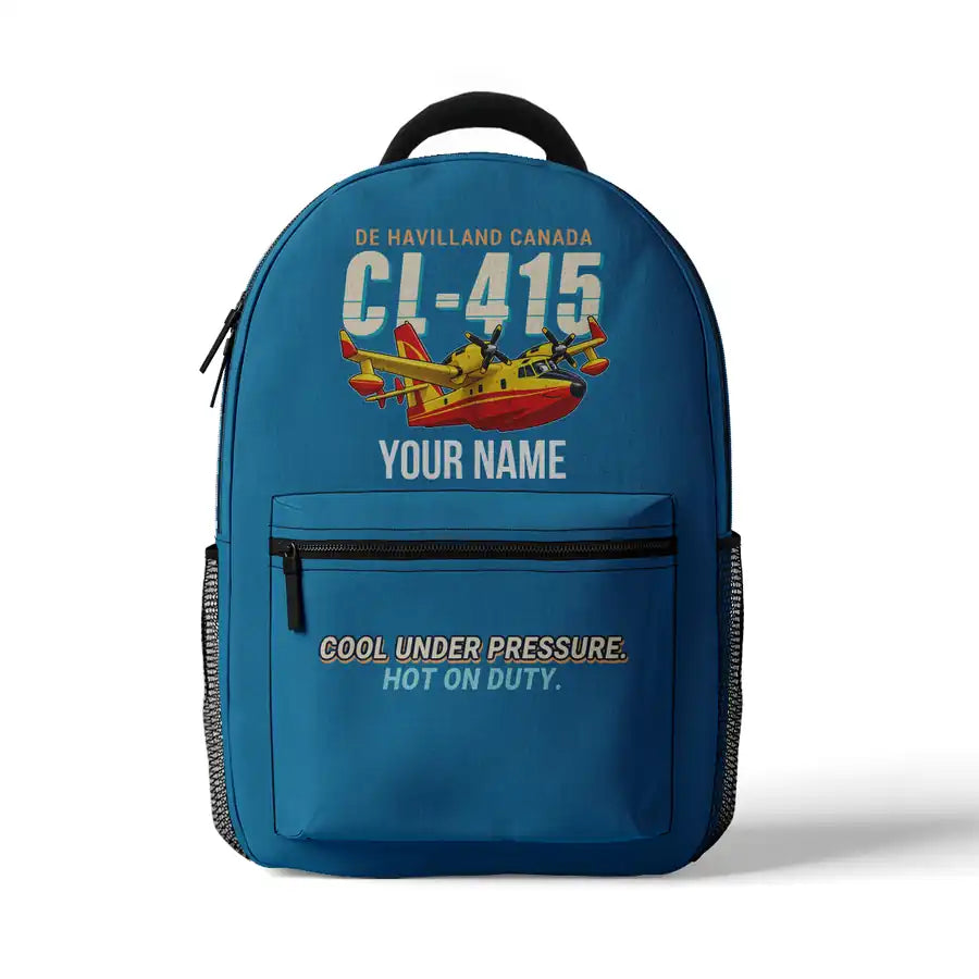 Canadair CL-415 - 3D Backpack - Cartoon + Name - Light Blue