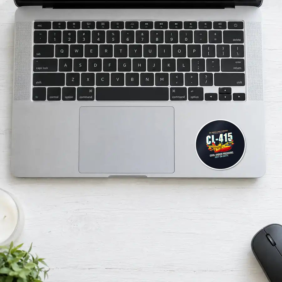 Canadair CL-415 - Cartoon - Circle Sticker - Laptop
