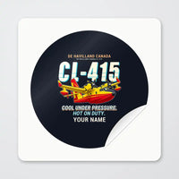 Thumbnail for Canadair CL-415 - Cartoon + Name - Circle Sticker - Peel