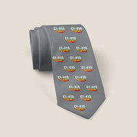 Thumbnail for Canadair CL-415 - Cartoon Pattern - Tie - Gray