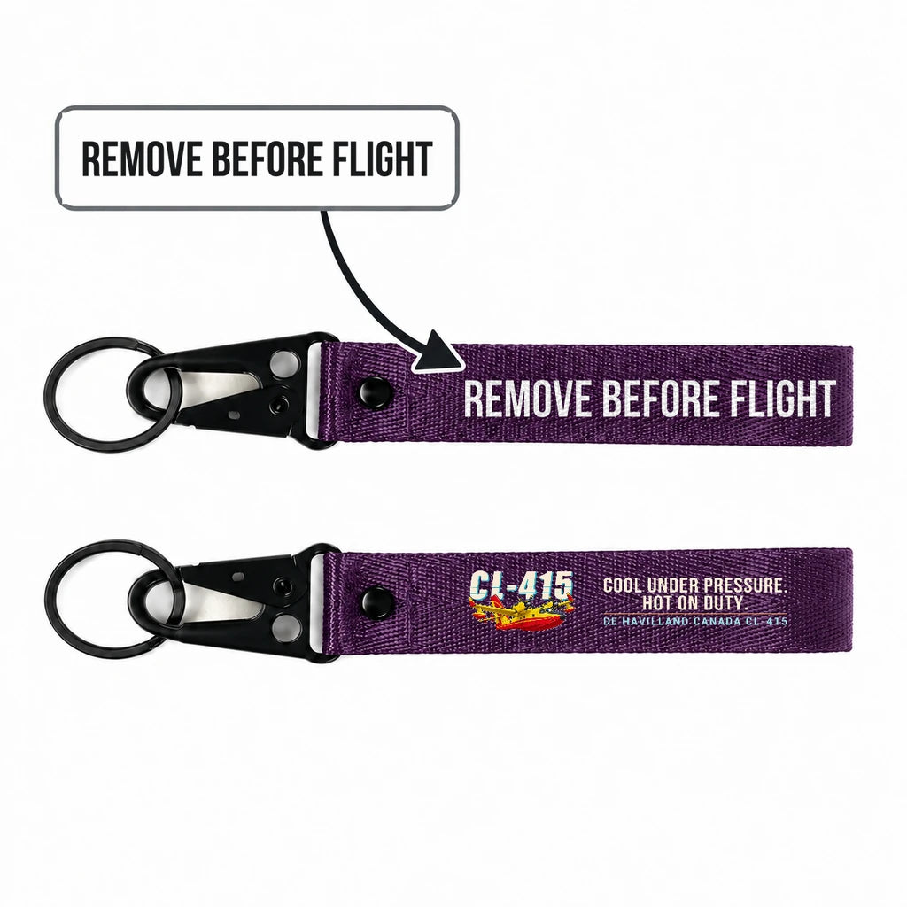 Canadair CL-415 Hawk-Shaped Key Chains - Purple - Cartoon - Remove Before Flight