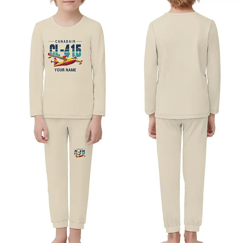 Canadair CL-415 - Children Pajamas - Original Chest + Name - Beige