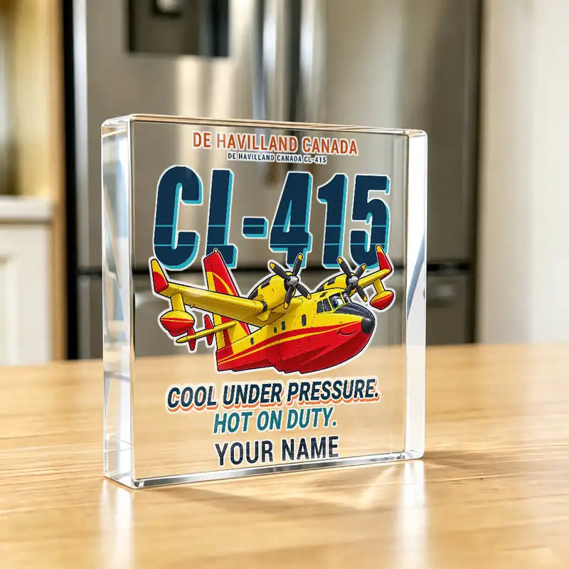 Canadair CL-415 - Crystal Ornament - Cartoon + Name - Kitchen