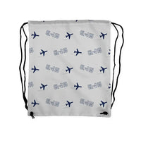 Thumbnail for Canadair CL-415 - Drawstring Bag - 3D Pattern - Light Gray