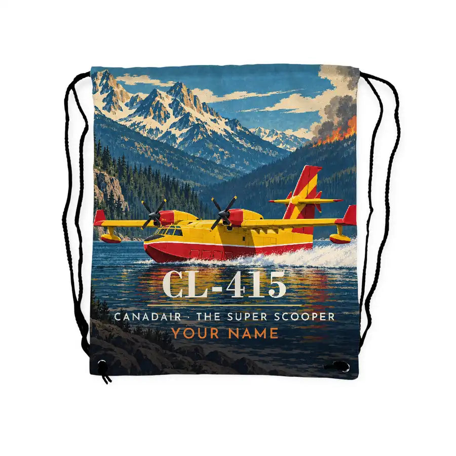 Canadair CL-415 - Drawstring Bag - 3D Scene + Name