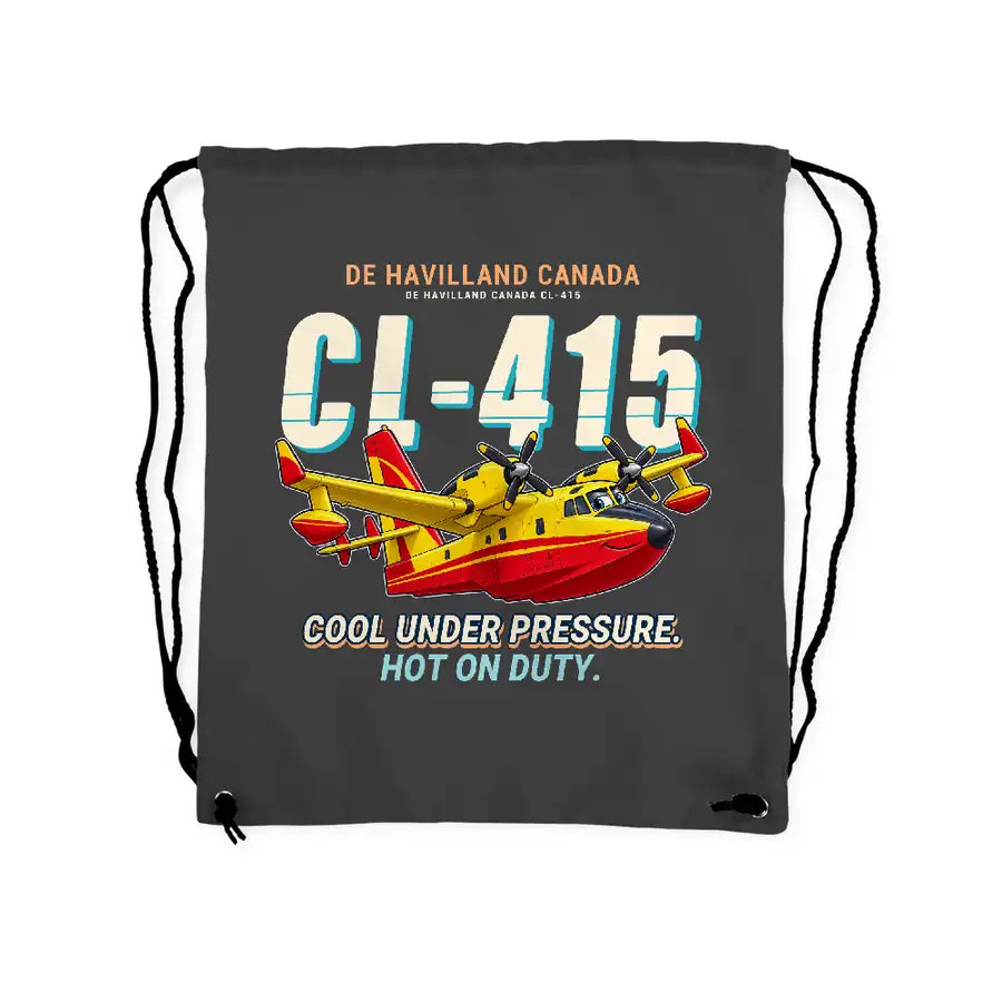 Canadair CL-415 - Drawstring Bag - Cartoon - Gray
