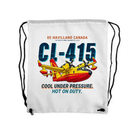 Thumbnail for Canadair CL-415 - Drawstring Bag - Cartoon - White
