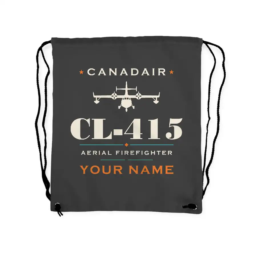 Canadair CL-415 - Drawstring Bag - Heritage + Name - Gray