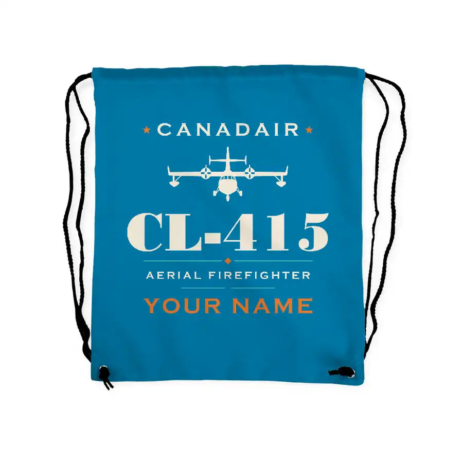 Canadair CL-415 - Drawstring Bag - Heritage + Name - Light Blue