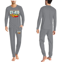 Thumbnail for Canadair CL-415 - Men Pajamas - Cartoon Chest - Gray