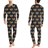 Thumbnail for Canadair CL-415 - Men Pajamas - Cartoon Pattern - Black