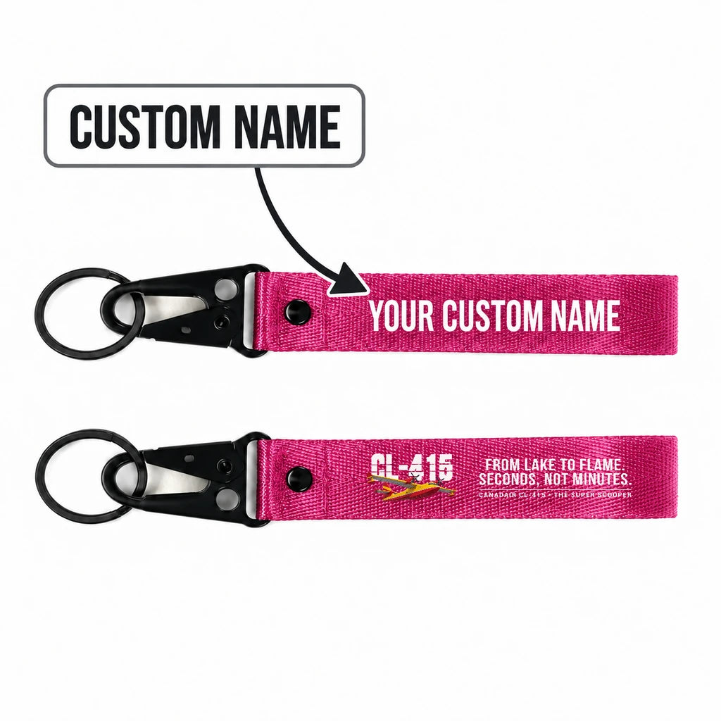Canadair CL-415 Hawk-Shaped Key Chains - Pink - Original - Personalized