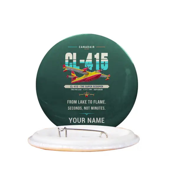 Canadair CL-415 - Original + Name - Pin - Dark Green