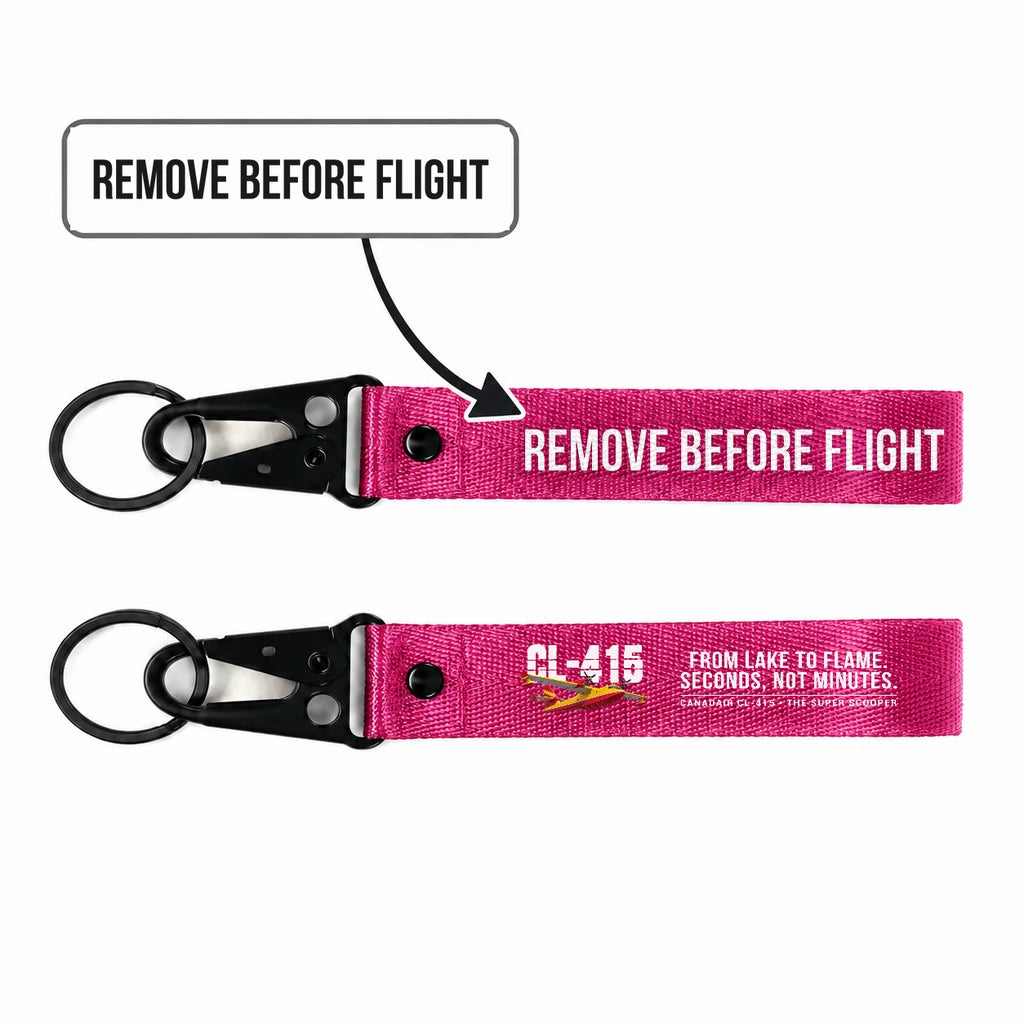 Canadair CL-415 Hawk-Shaped Key Chains - Pink - Original - Remove Before Flight