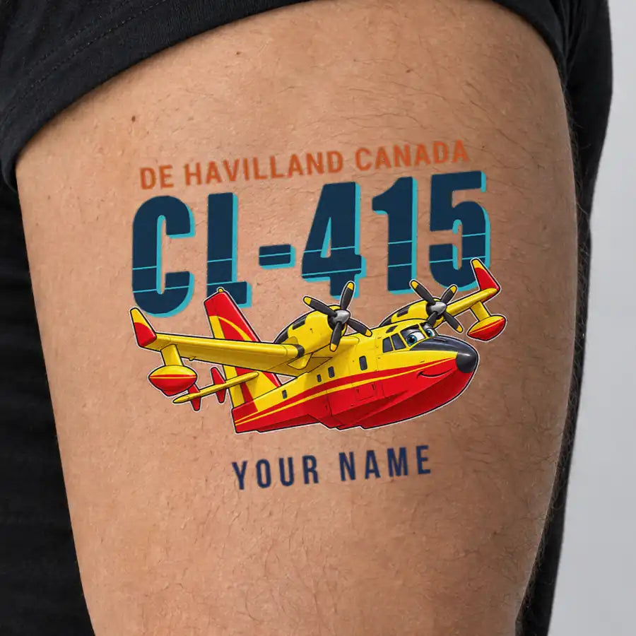 Canadair CL-415 - Tattoo - Cartoon + Name - Man