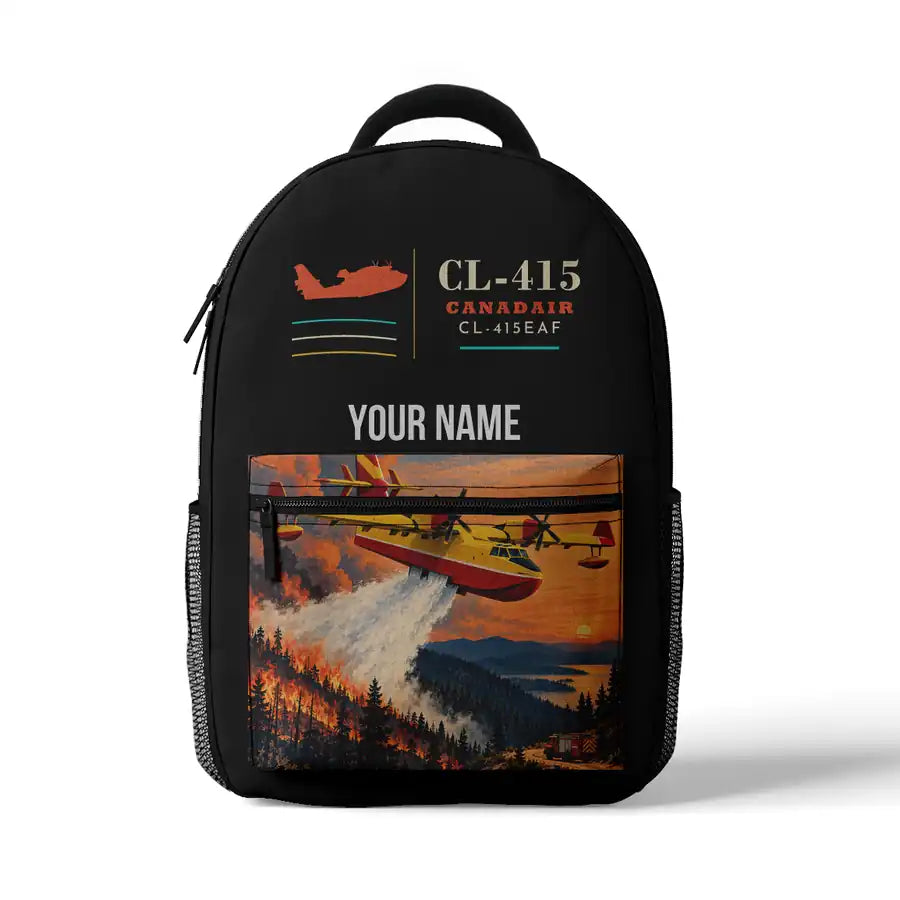Canadair CL-415EAF - 3D Backpack - Black + Name