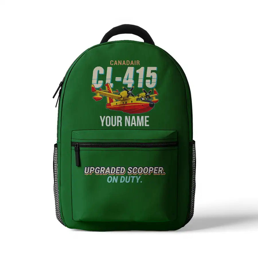 Canadair CL-415EAF - 3D Backpack - Cartoon + Name - Green