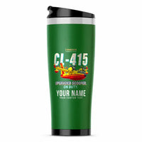 Thumbnail for Canadair CL-415EAF - Cartoon + Name - Stainless Steel (No Holder) - Green