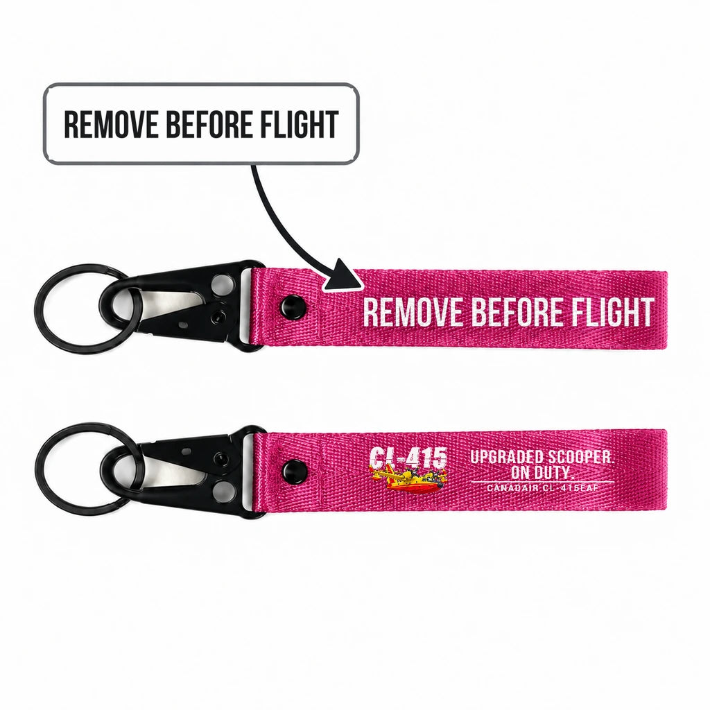 Canadair CL-415EAF Hawk-Shaped Key Chains - Pink - Cartoon - Remove Before Flight