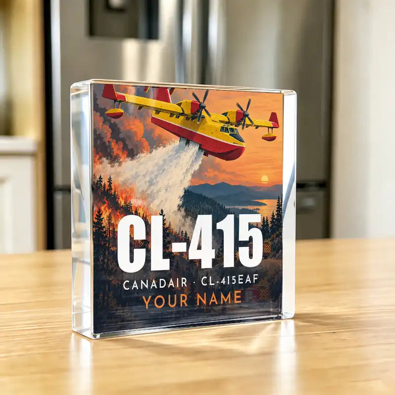 Canadair CL-415EAF - Crystal Ornament - 3D + Name - Kitchen