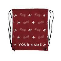 Thumbnail for Canadair CL-415EAF - Drawstring Bag - 3D Pattern + Name - Dark Red
