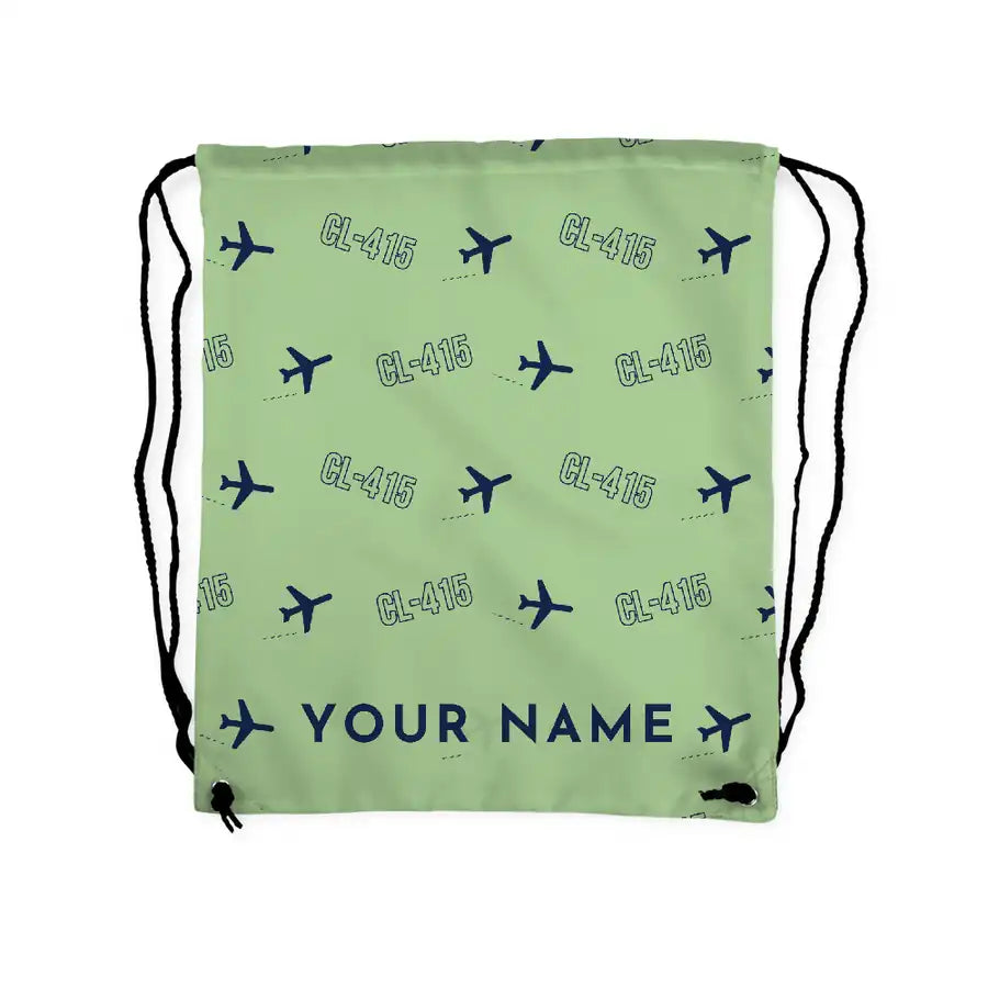 Canadair CL-415EAF - Drawstring Bag - 3D Pattern + Name - Light Green