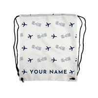 Thumbnail for Canadair CL-415EAF - Drawstring Bag - 3D Pattern + Name - White